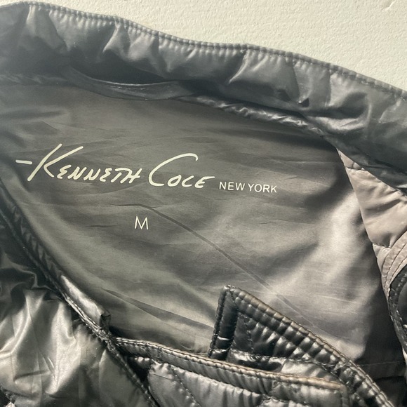 Kenneth Cole Black Biker Full Zip Insulated Puffer Jacket - Women's M - Picture 3 of 6